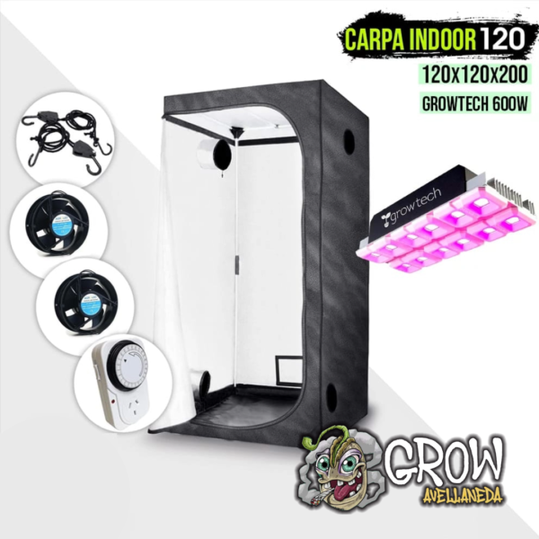 KIT CARPA INDOOR 120X120X200 + GROWTECH 600W